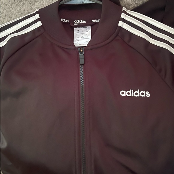 Adidas Women's Black Bomber Jacket with White Stripes - Picture 6 of 8